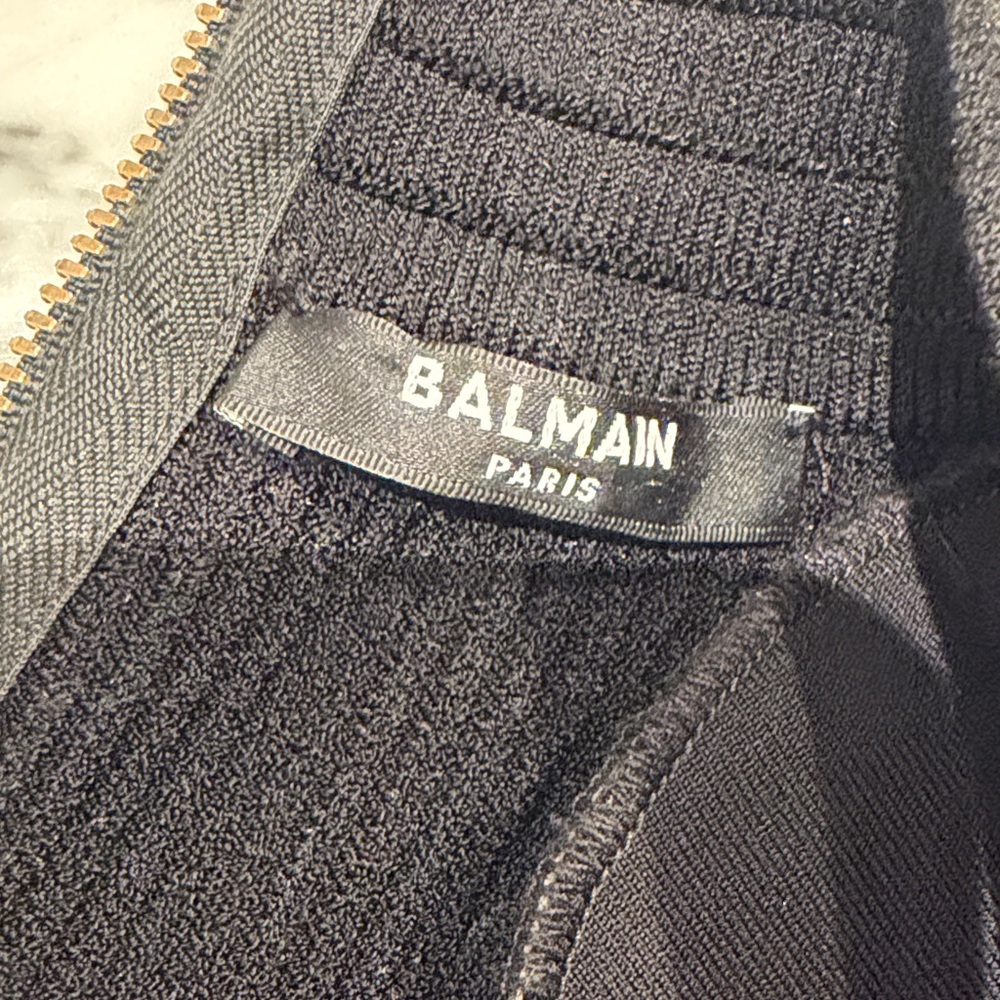 Balmain Short knitted dress with gold buttons black black - Picture 12 of 16